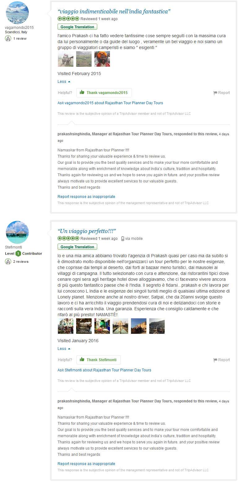 Rajasthan Tour Reviews from our TripAdvisor