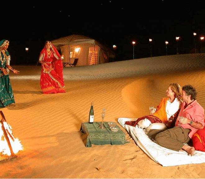 Camping en el desierto En Jaisalmer Rajasthan