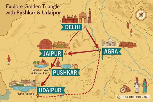 Explore Golden Triangle with Pushkar and Udaipur: The Two Gems of Rajasthan