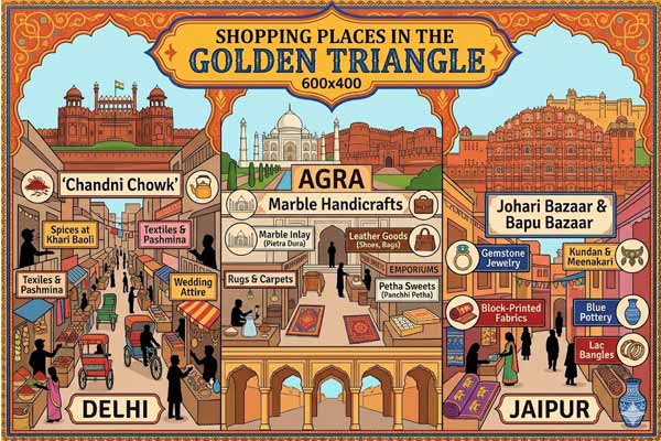 Shopping Places in Golden Triangle Tour : A Complete Guide