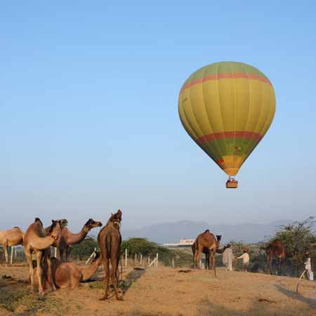 Hot air balloon ride in Pushkar