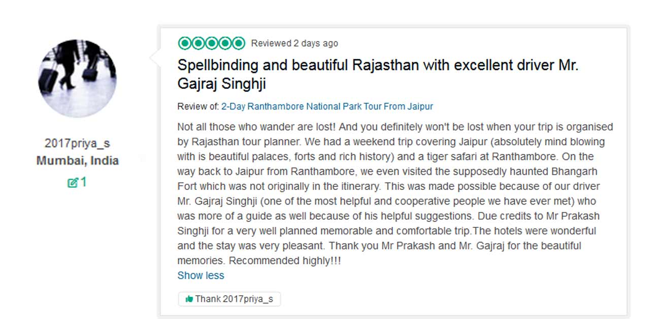 Reviews from our TripAdvisor